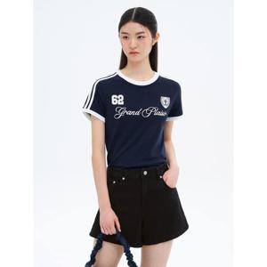 (165642CY3R) [에잇세컨즈] 슬림핏 그래픽 티셔츠  네이비