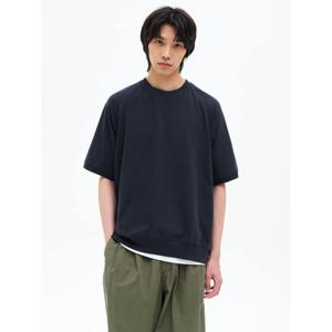 (225642BQ5R) [에잇세컨즈] 헤비 코튼 싱글 반팔 맨투맨  네이비