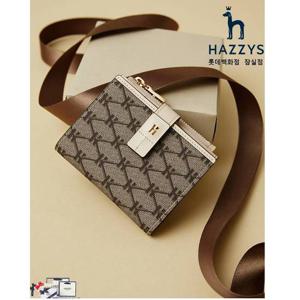 [헤지스]HIWA5E886IV_여성용 아이보리 로고장식 가죽 반지갑