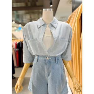 ab.fz 스트라이프 포켓 5부 반팔 셔츠 (ABXZ3HB40H) US