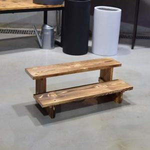 원목 우드 2단 계단 화분받침대 (중) 60x21cm 원목 우드 2단 계단 화분받침대 중 60x21 화분 원예 장식