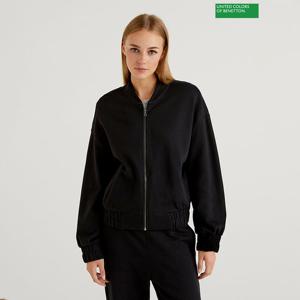 베네통 Cotton zip-up jumper 3F_3J68D5005_BK