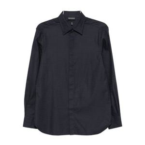 엠포리오아르마니 블루 모노그램 프린트 코튼 셔츠 EM003755 AF