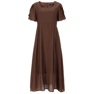 [에이비에프지]라운드넥 솔리드 쉬폰 롱 반팔 원피스 APZ3HO06H