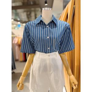 ab.fz 블루 스트라이프 반팔셔츠 (ABXZ3HB41H) US