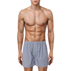 [바바라(언더웨어)]남성 블루 체크 면소재 트렁크 AMT4410T