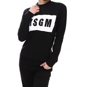 MSGM 박스 로고 프린팅 맨투맨 블랙 2841MDM96