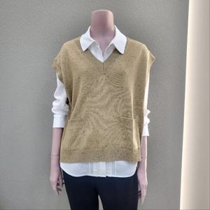 [꼼빠니아]세미루즈핏 브이넥 니트베스트 CAEW9-WSV700_IC