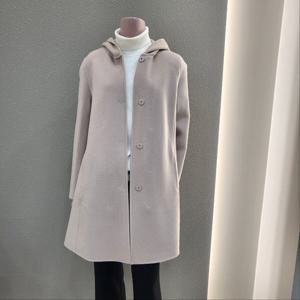 [꼼빠니아]하프기장 후드  울100 코트 CAEW0-WCH310_IC