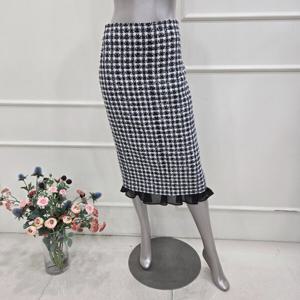 [미니멈]MZAGWS2990BK체크 밑단 프릴 스커트_JK