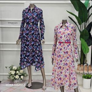 [미니멈]MD 카라넥 앞단추 여밈 언발 쉬폰 원피스 MD MMZAGWO293