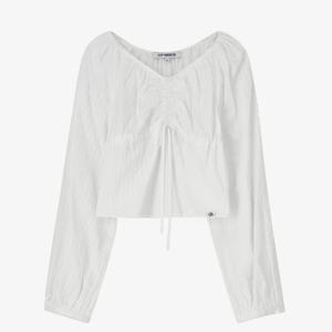 시티브리즈 W 브이넥 셔링 블라우스 BB CTH1BL01 WH SB