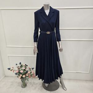 [미니멈]MYAAWO2350NA 카라넥 플리츠 롱 원피스_JK