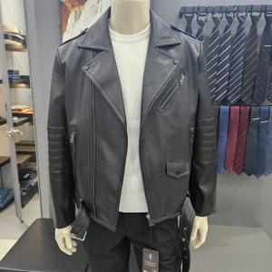 [바쏘옴므]심플 블랙라이더점퍼WSY3GU39_OD