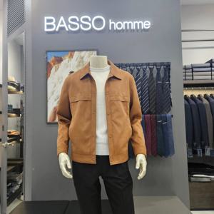 [바쏘옴므]심플 스웨이드베이지간절기카라점퍼WSY5GU34_OD