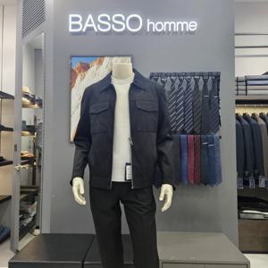 [바쏘옴므]심플 스웨이드블랙간절기카라점퍼WSY5UA20_OD