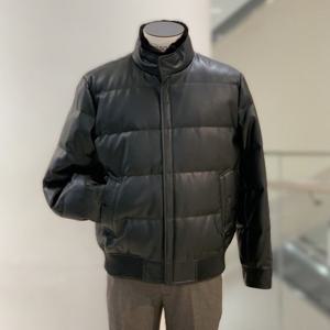 [바쏘옴므]Y4UA-63A 블랙 구스다운 밍크 퍼 비건레더 숏패딩