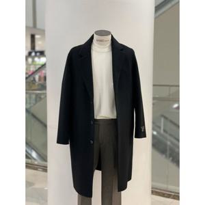 [바쏘옴므]Y4CJ-10A 블랙 캐시미어 구스다운 싱글 롱코트