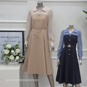 [미니멈]MD 시스루 레이어드 플레어 원피스 MD MYCAWO7340DV1_CJ