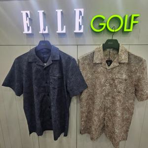 [엘르골프]남성 패턴 셔츠형 반팔 티셔츠6L35210_DJ
