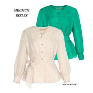 [미니멈]MD 브이넥 볼륨 블라우스  MD MXCAWB7550LE_CJ