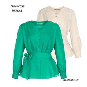 [미니멈]MD 브이넥 볼륨 블라우스  MD MXCAWB7550GN_CJ