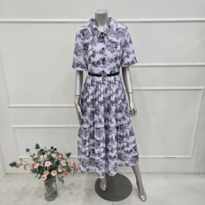 [미니멈]MZBGWO4910LV 카라넥 플리츠 프린트 원피스_JK