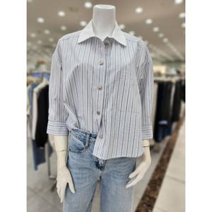 [더아이잗]스트라이프 칠부 박시 숏 셔츠 IP4BL7811340_DJ