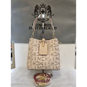 [몽크로스]몽크로스 로고장식 자가드버킷백 WT99591-2(베이지)_D