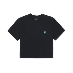 MLB W 베이직 에슬레저 슬림 크롭 반팔 티셔츠 A5 3FTSBA143 50BKS