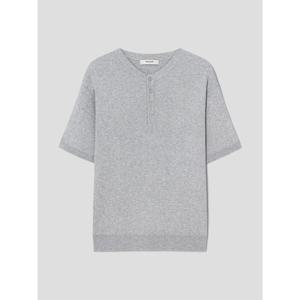 (425851LY32) [에잇세컨즈] 헨리넥 반소매 니트  라이트 그레이