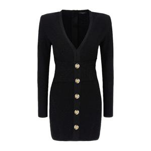 발망 블랙 딥 브이넥 바디콘 원피스 FF1R9327KI51 0PA