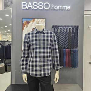 [바쏘옴므]심플 포인트배색체크패턴셔츠WSY3TT31_OD