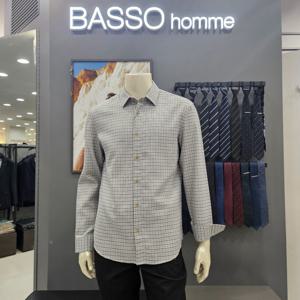 [바쏘옴므]심플 포인트배색체크패턴셔츠WSY4TT53_OD