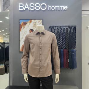 [바쏘옴므]심플 포인트배색체크패턴셔츠WSY3TD021_OD