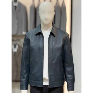 [바쏘옴므]네이비 천연 양가죽 카라 블루종 점퍼 WSZ5GU12A NY