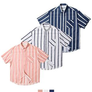 [모로엠]프롬 스트라이프 린넨반팔셔츠 DMG-TSH-Q4393725