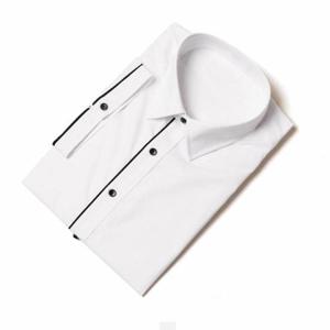 [모로엠]블랙배색 화이트 남자반팔 정장셔츠 DMG-TSH-Q4174626