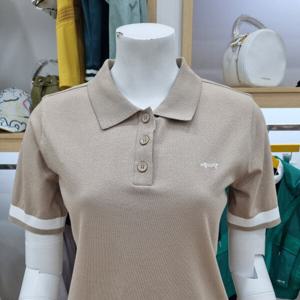 [루이까스텔]여성  아이비리그 투톤 카라 반팔니트7LDSW401M_OD