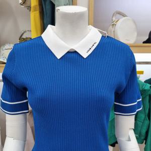 [루이까스텔]여성 골지스판 카라 반팔니트7LDSW402L_OD