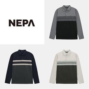 [네파]남성 스트라이프 패턴 기모 폴로티셔츠_7K55263_BP