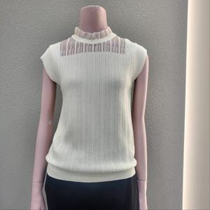 [꼼빠니아]목라인프릴 캡소매 골지니트나시 CAEW9-WSP010_IC