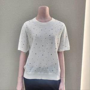 [꼼빠니아]스팽글 앙상블라운드 니트티 CAEW9-WSP700_IC