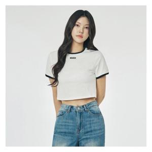 [UCLA]여성 크레스트 칼 로고 크롭 슬림핏 티셔츠(UB6ST57)