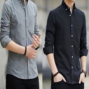 [모로엠]남성 난방 무지 남성긴팔티 셔츠 ON-SHA-QWFFVD7Z