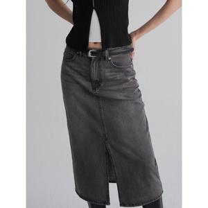 (355827LPB4) [에잇세컨즈] 워싱 데님 롱 스커트  애쉬