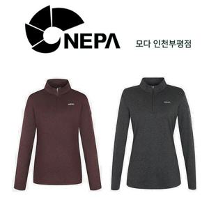 [네파]여성 까르비코 멜란지 집업 티셔츠_7I65402_BP