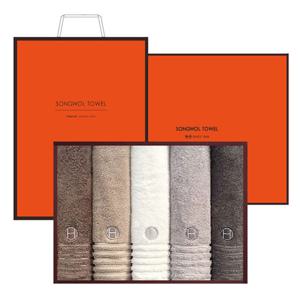 송월타월 호텔컬렉션 필라라인 호텔 수건 5매 선물세트+쇼핑백 기념수건 답례품