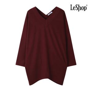 르샵  양 V넥 루즈핏 롱 티셔츠 (BP8TS010A)