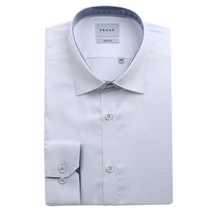 [예작(셔츠)]배색카라면혼방트윌솔리드슬림핏긴소매YJEFBS151